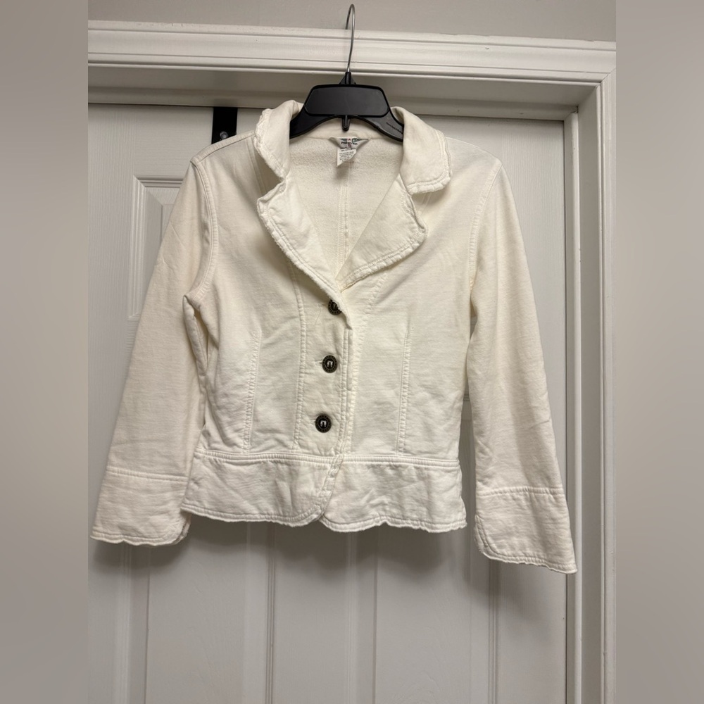 Hard Tail Forever White Gallery Jacket Soft Blazer Size Small
